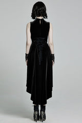 Sleeveless Stitching Lace-Up Mesh Women's Gothic Dress 2 Colors - Product - 3