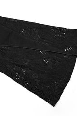 Black Stitching Lace Slim Women's Gothic Flared Pants - Product - 7