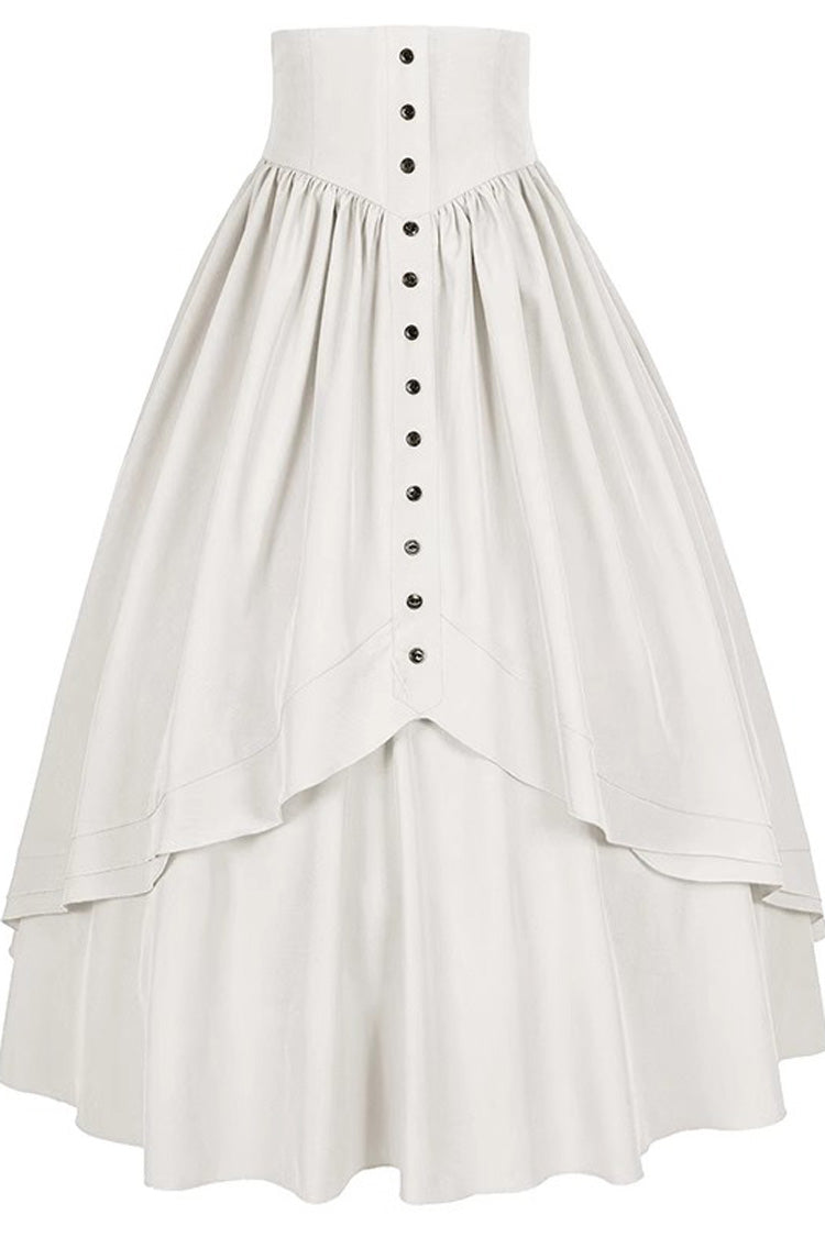 Gothic Elegant Ruffle Lolita Victorian Skirt 8 Colors - White - 9