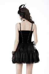 Dark Red Cross Shoulder Straps Jacquard Lace-Up Women's Gothic Overbust Corset - Product - 7