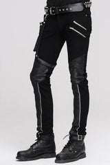 Black Punk Fitted With Leg Bag Straight Mens Pants - Product - 3