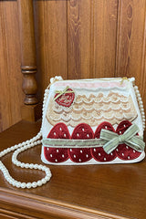 Multi-Color Mint Strawberry House Embroidery Bowknot Sweet Lolita Crossbody Bag - Product - 3