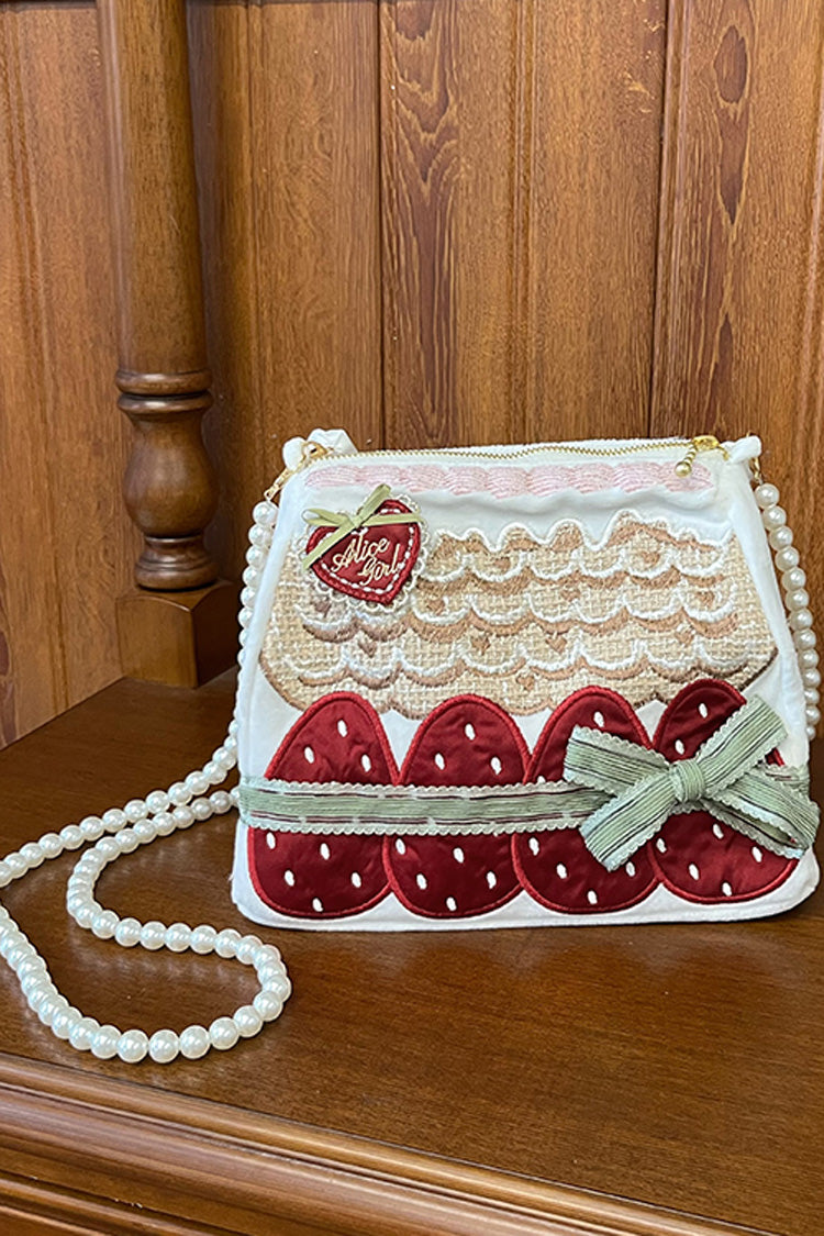 Multi-Color Mint Strawberry House Embroidery Bowknot Sweet Lolita Crossbody Bag - Product - 3