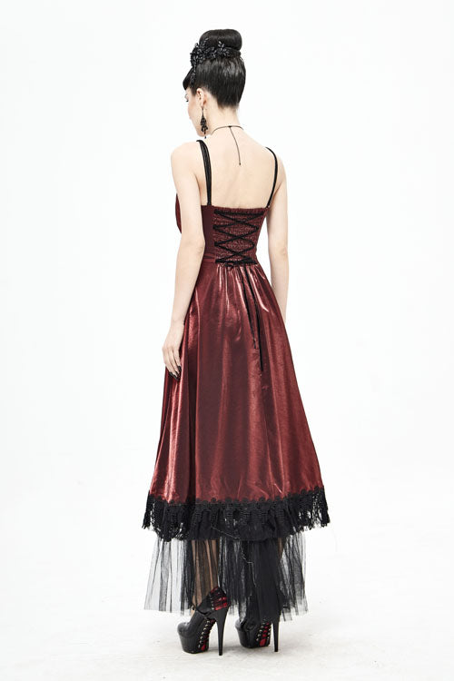 Red Gothic Tube Top Layered Womens Dress - Product - 4