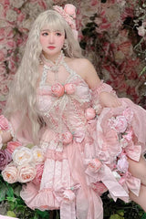 Gem Princess Fish Bone Detached Hime Sleeves Sweet Lolita Princess Dress Set 2 Colors - Product - 12