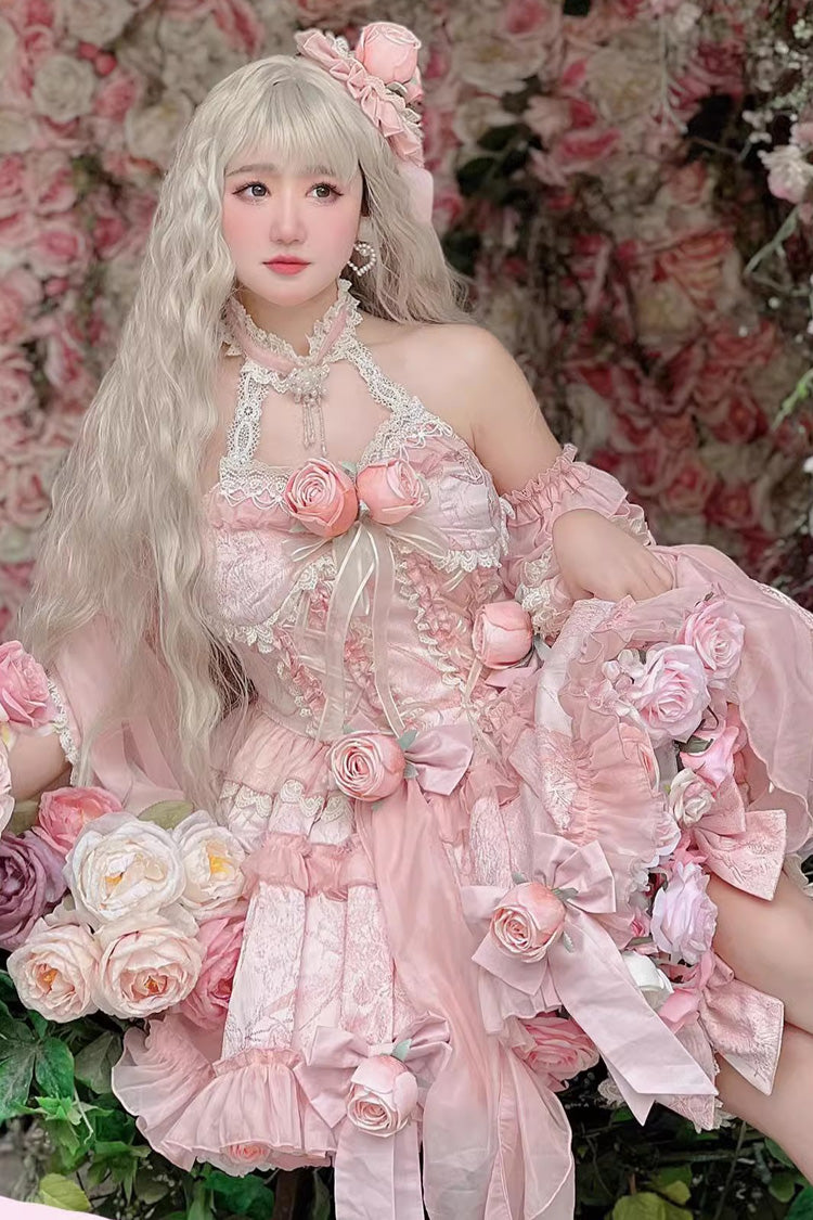 Gem Princess Fish Bone Detached Hime Sleeves Sweet Lolita Princess Dress Set 2 Colors - Product - 12
