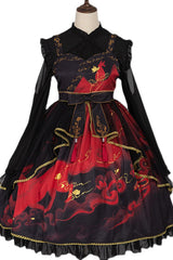 Chinese Style Cloud Fox Print Classic Lolita JSK Dress - Product - 7