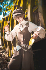 Coffee Brown Cute and Handsome Secret Morning Post Series Ouji Lolita Vest - Product - 3
