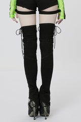 Black Ghost Claw Zipper Slim Irregular Women's Steampunk Leg Warmers - Product - 3