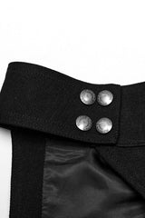 Black Stand Collar Asymmetric Rivet Buckle Men's Punk Faux Leather Harness - Product - 6