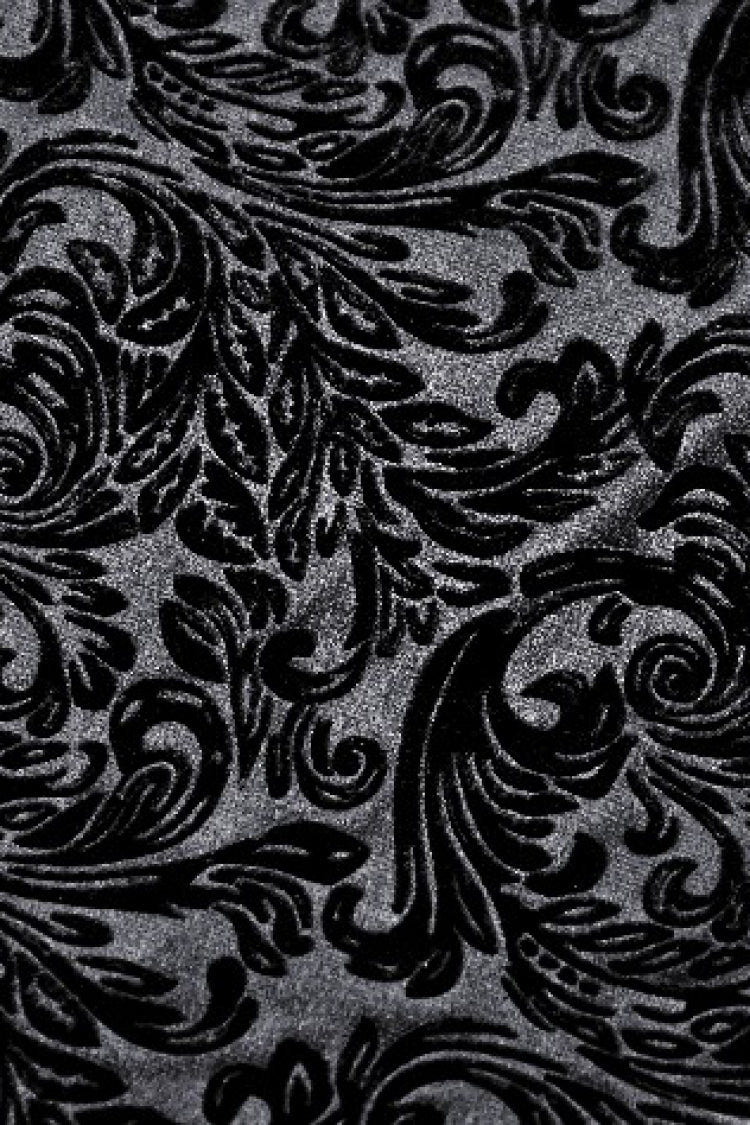 Black Women's Gothic Embossed Velvet Corset Camisole - Product - 15