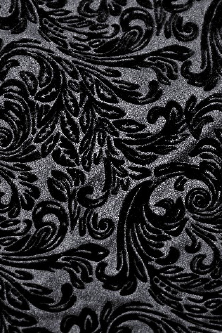 Black Women's Gothic Embossed Velvet Corset Camisole - Product - 15