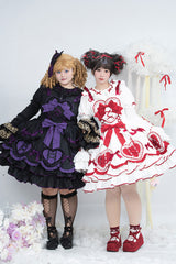 Black/Purple [Frosted Sugar Gift Box] Sleeveless Ruffle Bowknot Gothic Plus Size Princess Lolita Jsk Dress - Product - 2