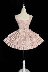 Pink Weeping Rose Double-Layered Ruffle Embroidery Bowknot Lace Sweet Ballet Lolita Skirt Set - Product - 9