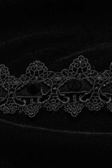 Black Bat Stand Collar Stitching Lace Nails Decorated Womens Gothic Cloak - Product - 6