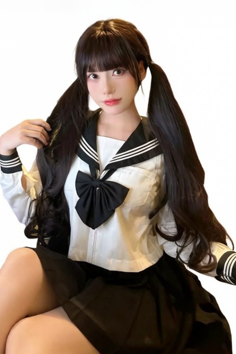Japanese-Style Soft Air Bangs Long Curly Sweet Lolita Twin-Tail Wig 2 Colors - Product - 6