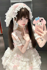 Love Song Multi-Layered Ruffle Hanayome Bowknot Lace Sweet Princess Lolita Jsk Dress 3 Colors - Product - 5