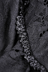 Black Women's Gothic Multi-Layered Lace Lace-Up Mermaid Maxi Skirt - Product - 12