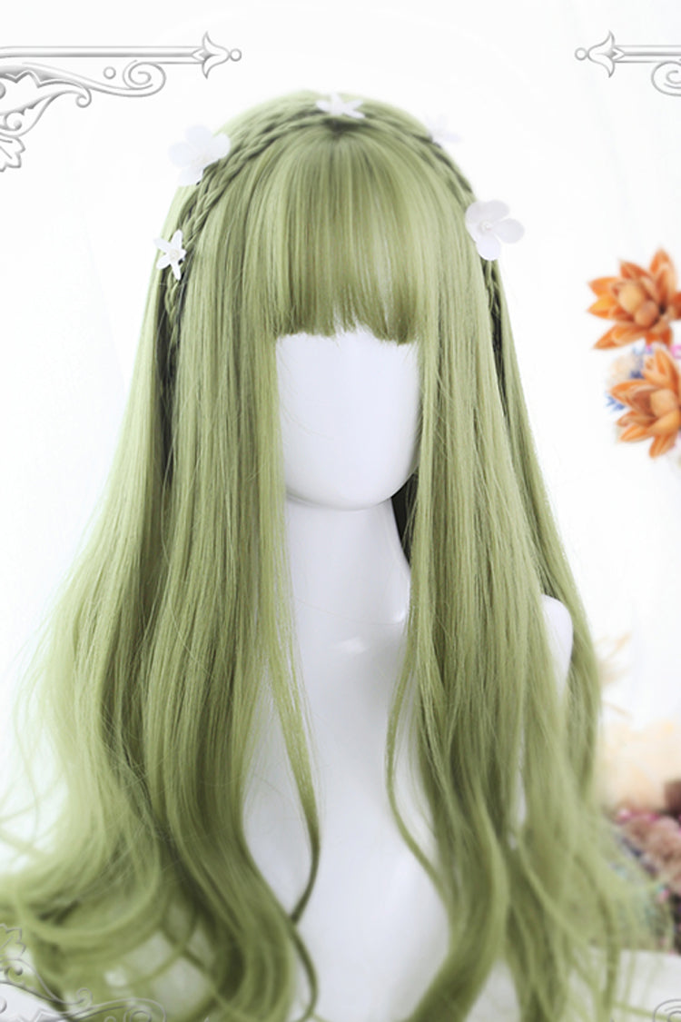 Green Long Microroll Sweet Lolita Wigs - Green - 1