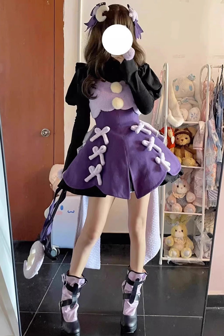 Black/Purple Magical Girl Long Sleeves Princess Sweet Lolita Dress - Product - 3