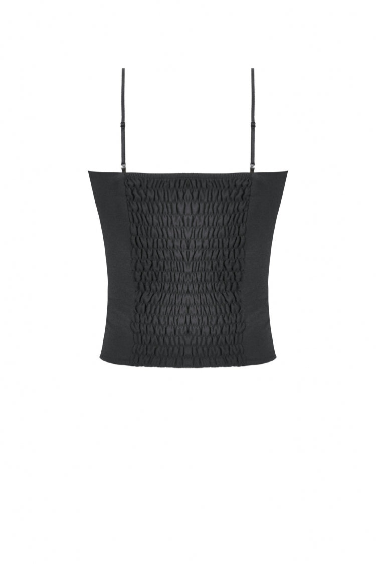Black Strap Off Shoulder Asymmetric Side Lace-Up Eyelet Women's Punk Plaid Cross Bustier - Product - 15