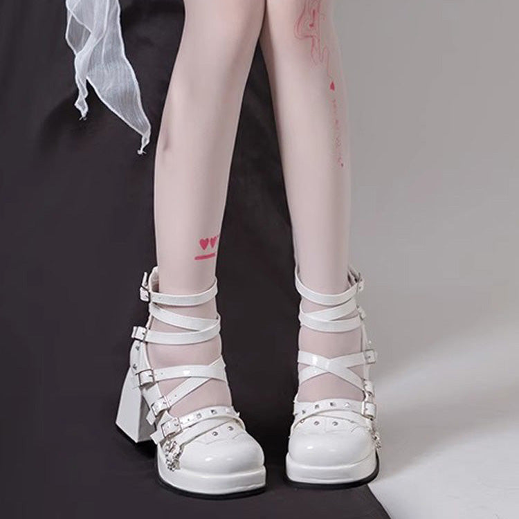 Gothic Punk Judgment Angel Patent Leather Lolita High Heels 2 Colors - Product - 8
