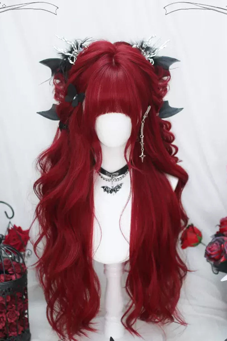 Red Big Wave Sweet Lolita Long Wigs - Red - 1