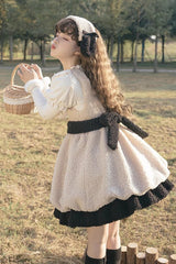 Ivory Cute Ollie The Sheep Autumn Winter Sweet Lolita Jsk Dress - Product - 7