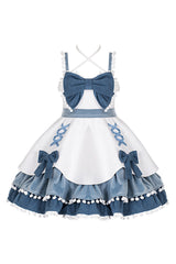 Multicolor Confession Function Series Bowknot Woolen Sweet Lolita JSK Dress 5 Colors - Blue/White - 15