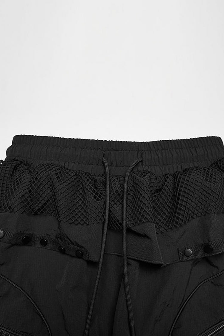 Pleated Women's Punk Ruffled Hem Big Pockets Cargo  Pants cool - Product - 7