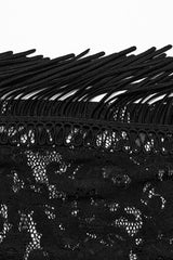Lace Sheer Mesh Tassels Women's Gothic Flared Pants 2 Colors - Product - 7