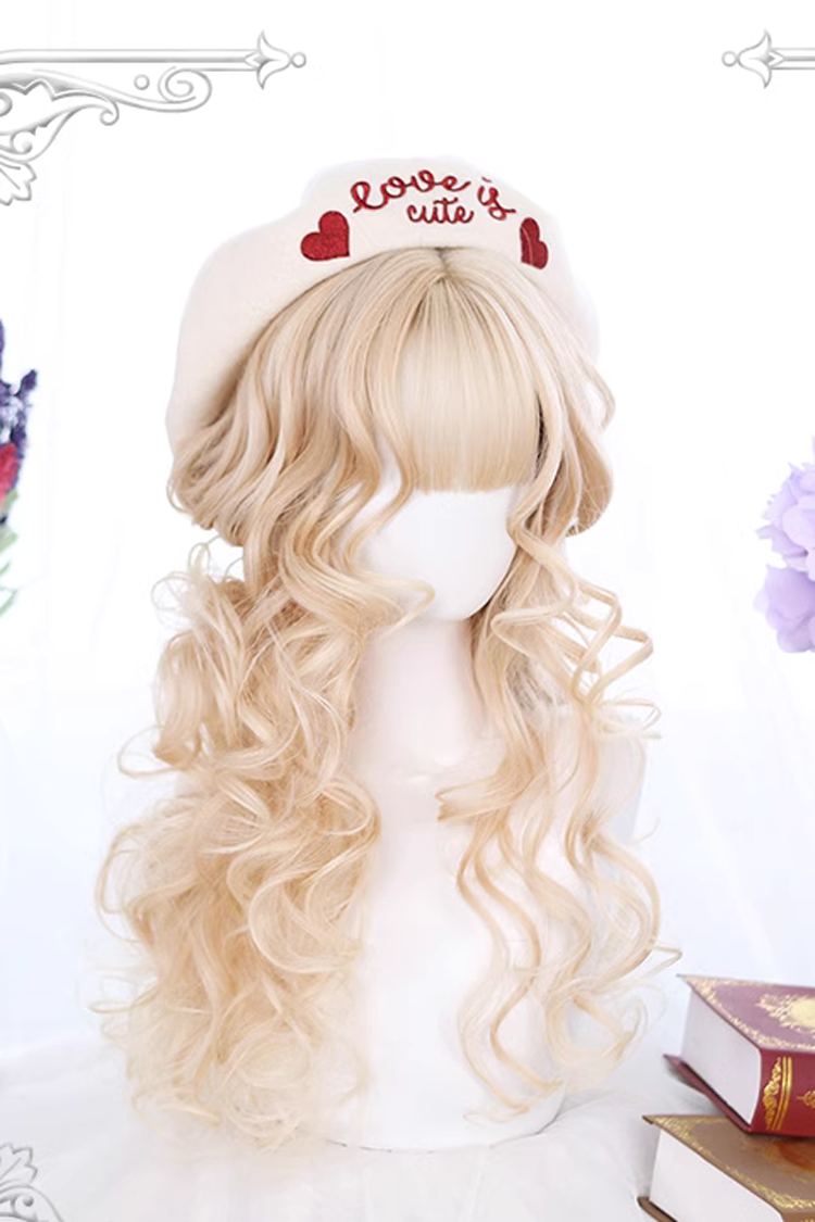 Wool Curl Medium Length Curly Hair Sweet Lolita Wigs - Product - 2