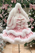 Pink Holiday Double-Layered Bowknot Sweet Princess Strapless (Dress Only) front view