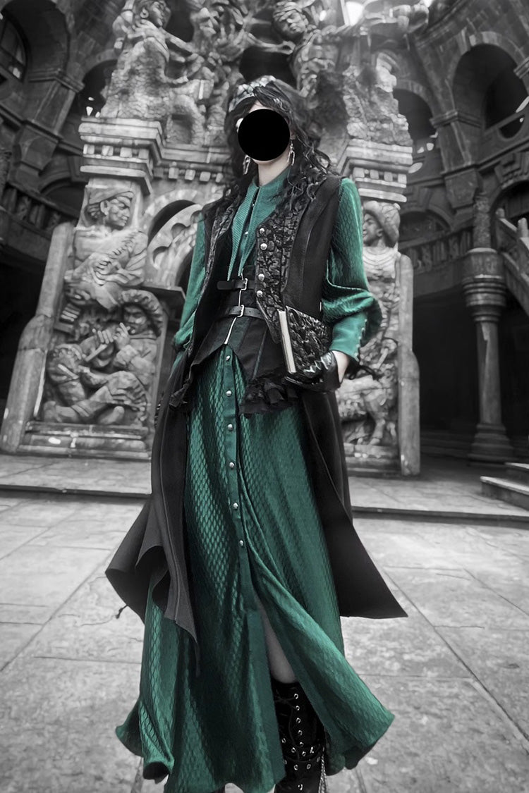 Black Sleeveless Print Gothic Prince Handsome Ouji Lolita Vest - Product - 2