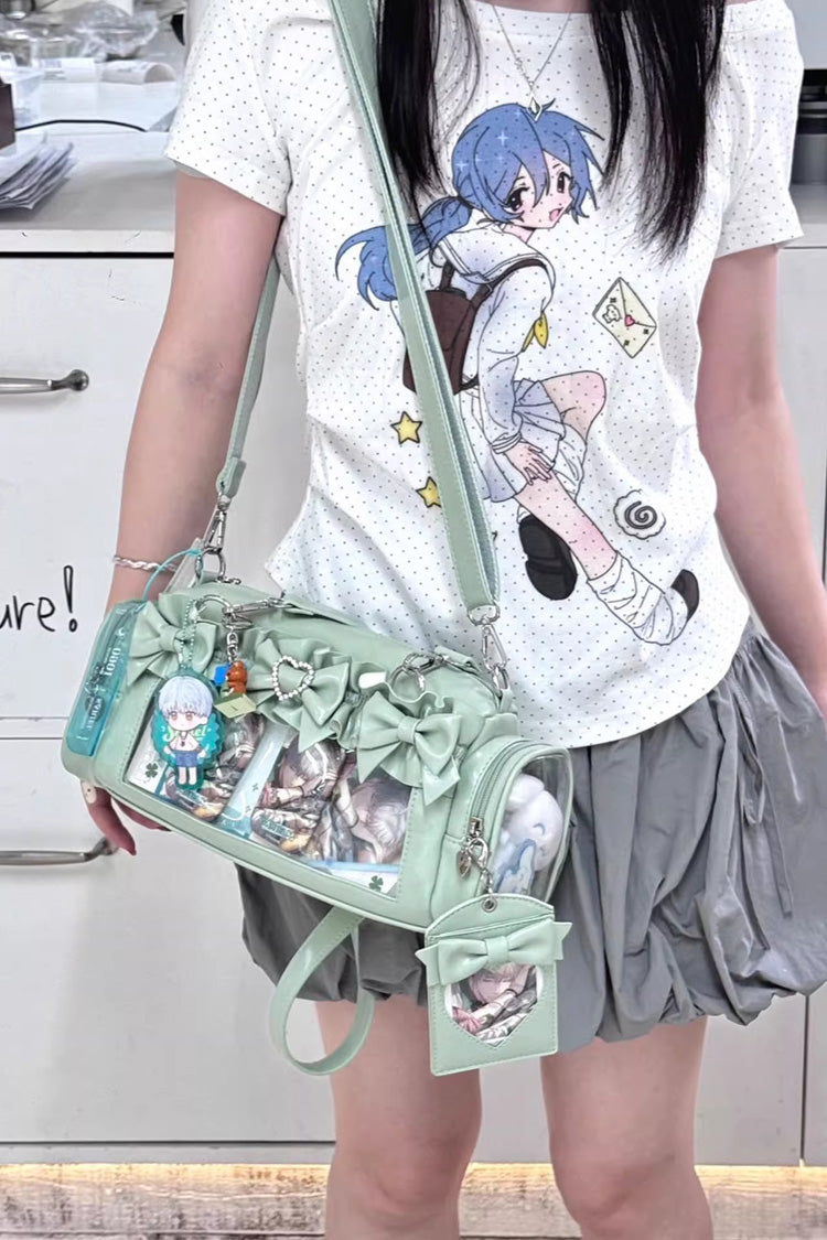 Sweet Heart-shaped Metal Decoration Bow Japanese Itabag 5 Colors - Product - 9