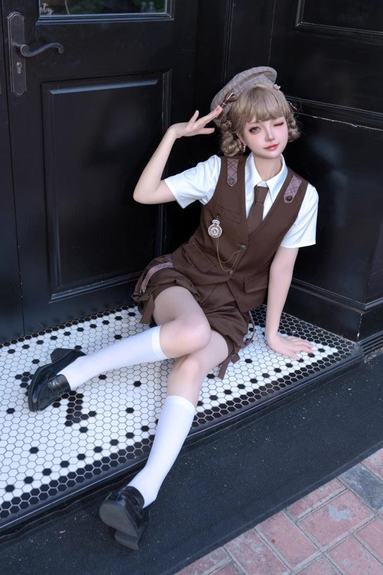 ブラウン バニー探偵 半袖王子王子系ロリータセット 商品画像