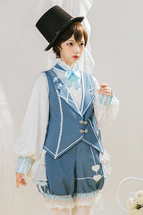 Alice Detective Retro Genuine Blue Ouji Lolita Vest - Product - 4