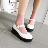 PU Leather Puppy Heel Classic Lolita Shoes 4 Colors - White - 2