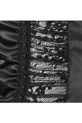 Black Ruffle Lace Stitching Womens Gothic Flared Pant - Product - 12
