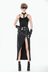 Black Women's Punk Halter Eyelet Chest Harness - Product - 5
