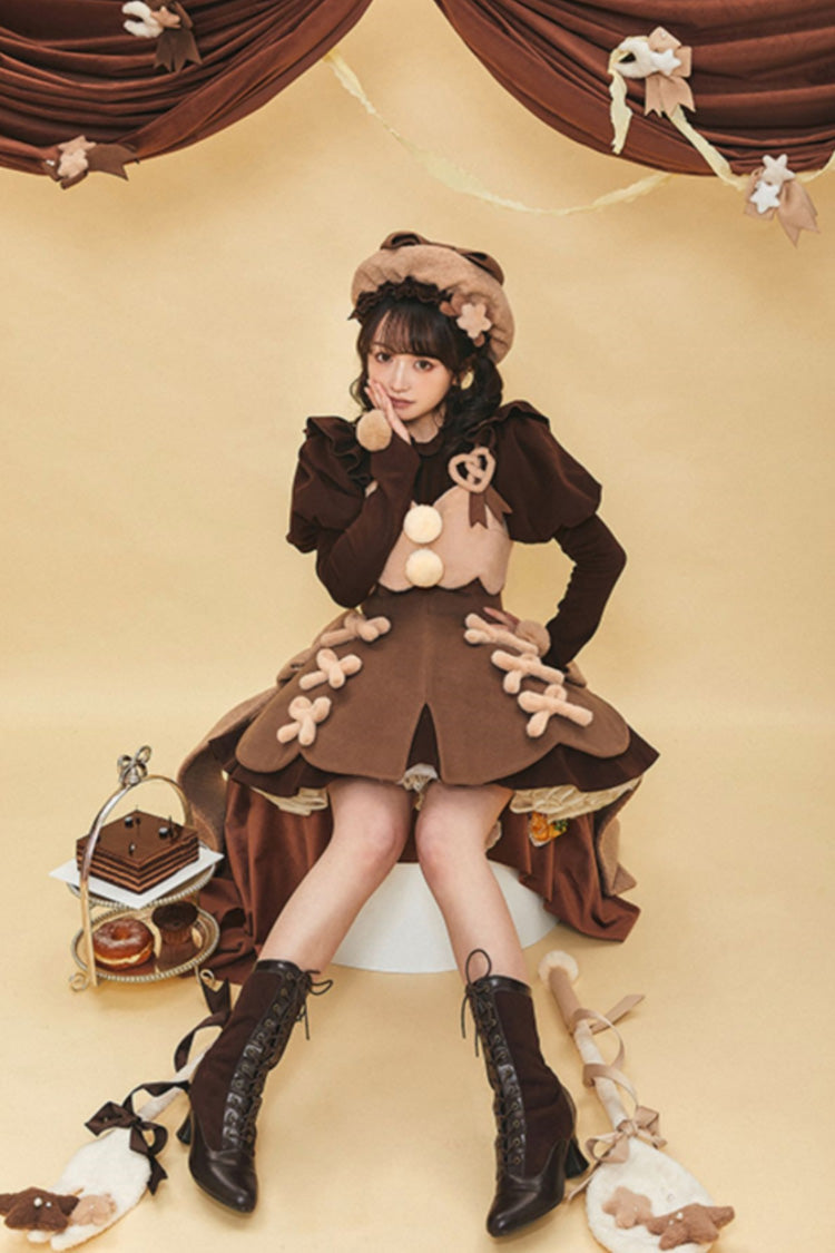 Stand Up Collar Long Sleeves High Waisted Thickened With Vest Sweet (Dress Only) detail view 18