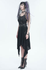 Black Studded Eyelet Women's Gothic Accessory Star Double-layer Faux Leather Belt - Product - 3