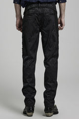 Black Jacquard 3D Print Lace Men's Gothic Pants - Product - 3