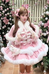 Pink [Holiday] Double-Layered Bowknot Sweet Princess Lolita Strapless Dress - Product - 2