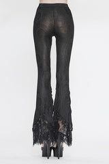 Black Lace Beaded Pleated Gothic Womens Pants - Product - 4