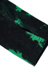 Green Short Sleeves Tie-dyed Metal Chain Women's Steampunk Short T-Shirt - Product - 8