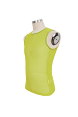 Yellow Elasticity Perspective Rhombus Net Yarn Sleeveless Men's Gothic T-Shirt - Product - 7