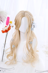 Light Golden Daily Long Curly Hair Sweet Lolita Wigs - Gold - 1