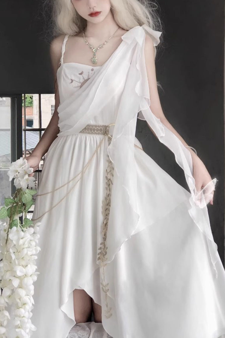 White Sleeveless Tears of Themis Greek Style Gothic Lolita Jsk Dress - White - 1