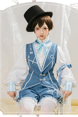 Blue/White Alice Detective Series Ouji Lolita Set - Product - 2